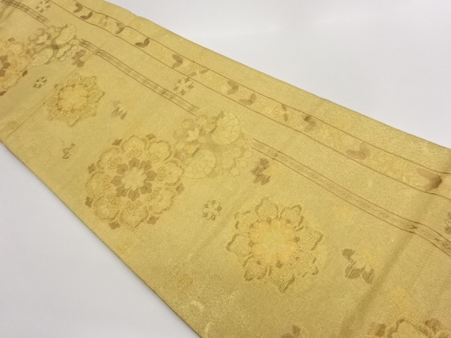 JAPANESE FUKURO OBI / WOVEN FLOWER CREST